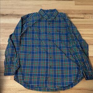 Chaps Teal Blue & Green Plaid Button-Down Shirt